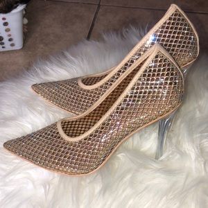 FashionNova Rhinestone studded sparkle heel Sz 8.5 Brand New